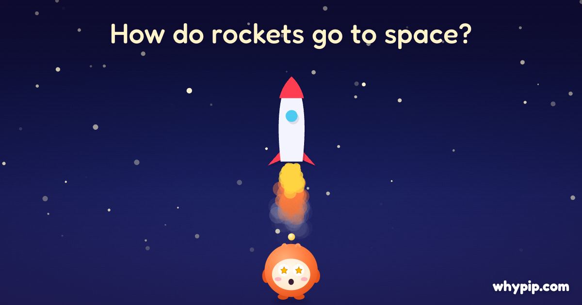 Pip’s picture for “How do rockets go to space?”