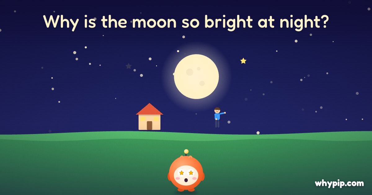 Pip’s picture for “Why is the moon so bright at night?”